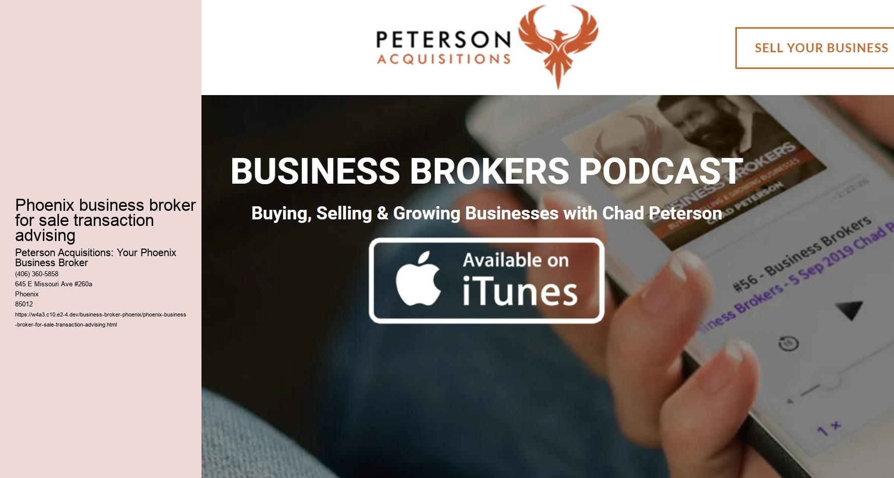 Phoenix business broker for sale transaction advising